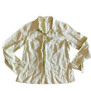 Sigurd Olsen Linen Button Front Long Sleeve Shirt Blouse